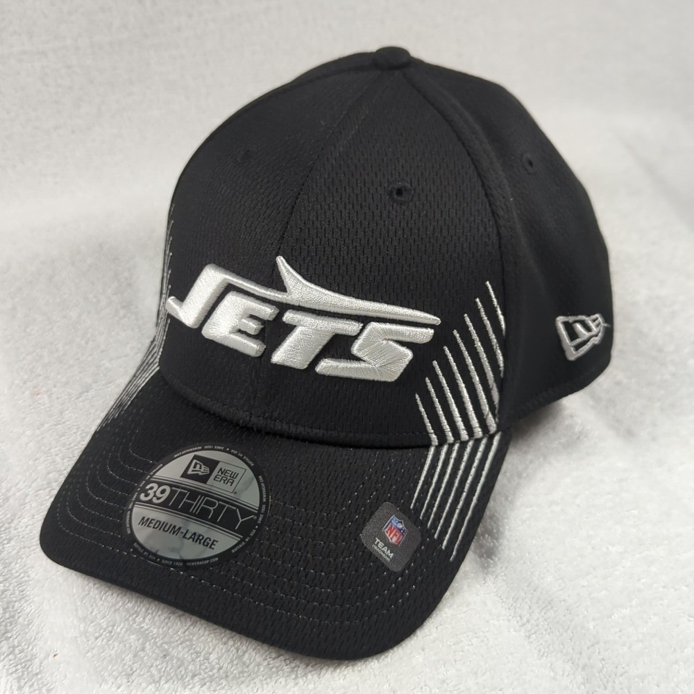 New York Jets New Era 39THIRTY Hat Adult M/L Stretch Fit Black NFL New With Tags